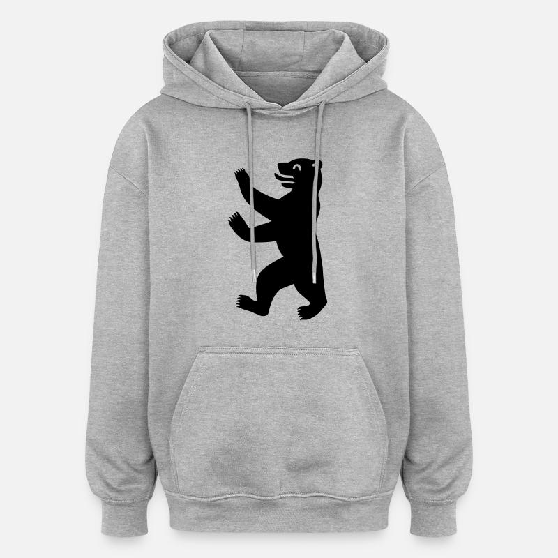 Bär Berlin - Sweat à capuche oversize unisexe - gris chiné