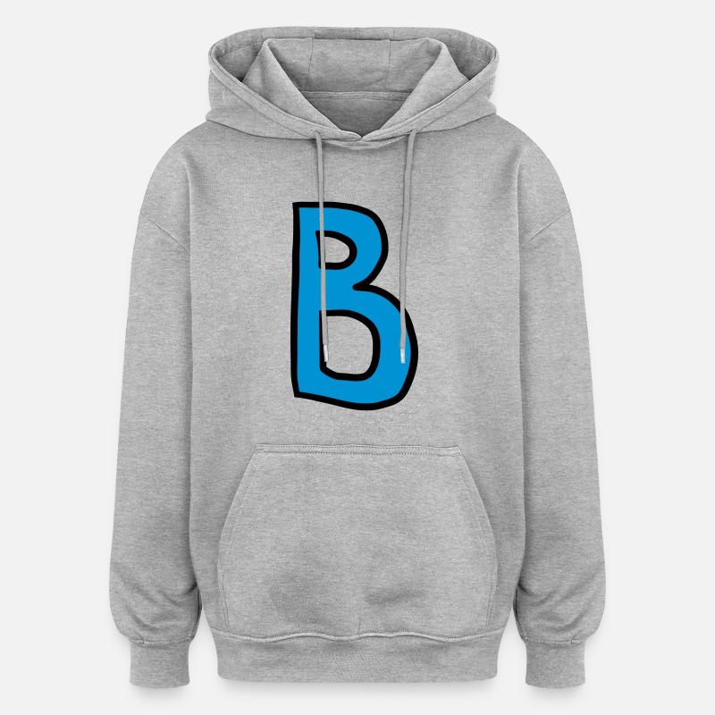 Buchstabe B Comic Cartoon - Oversized Unisex Hoodie - Grau meliert