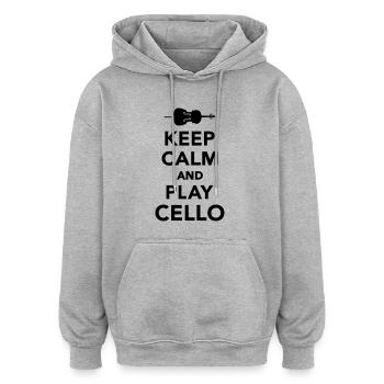 Cello - Oversized Unisex Hoodie - Grau meliert - Vorne - Noah (186cm)