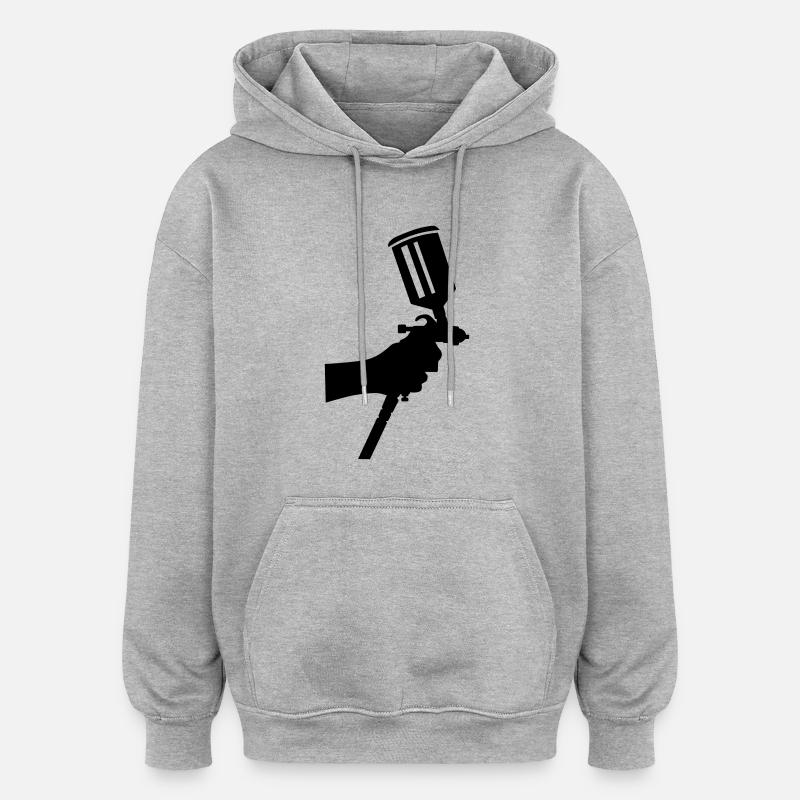 Laqueur - Sweat à capuche oversize unisexe - gris chiné