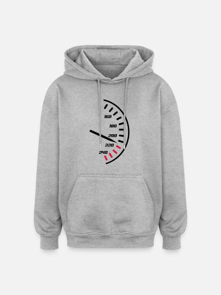 tacho02 - Sweat à capuche oversize unisexe - gris chiné