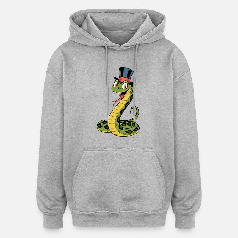 Serpent élégant - Sweat à capuche oversize unisexe - gris chiné