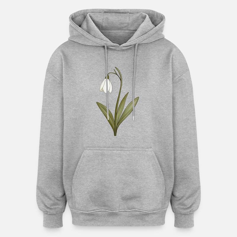 Perce-neige - Sweat à capuche oversize unisexe - gris chiné