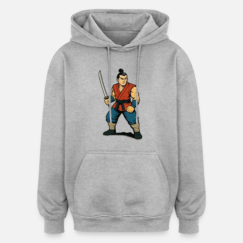 japan krieger samurai - Oversized Unisex Hoodie - Grau meliert