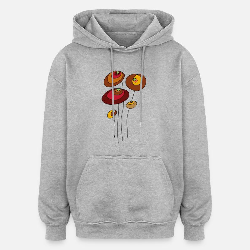 Blumen - Oversized Unisex Hoodie - Grau meliert
