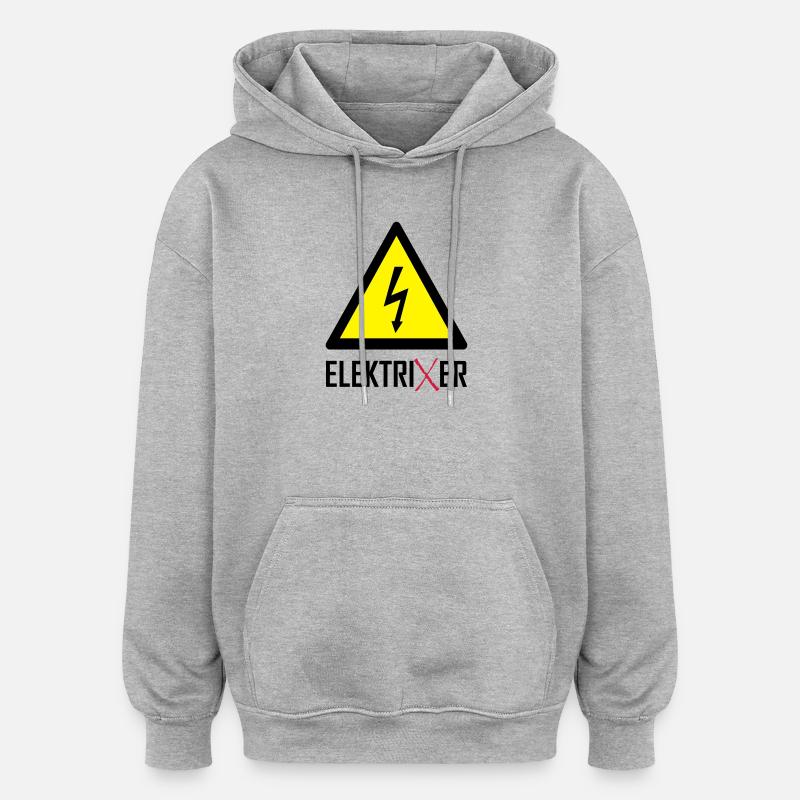 ElektriXer Elektriker Blitz Pfeil - Oversized Unisex Hoodie - Grau meliert