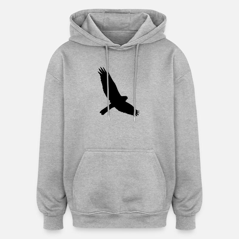 faucon - Sweat à capuche oversize unisexe - gris chiné