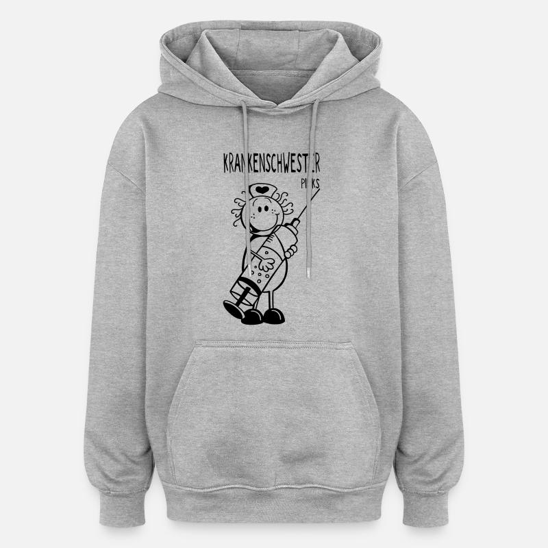 Krankenschwester mit Spritze - Geschenk - Oversized Unisex Hoodie - Grau meliert