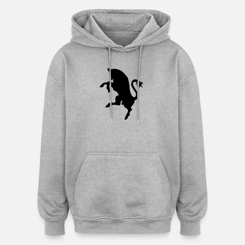 Taureau, taureau - Sweat à capuche oversize unisexe - gris chiné