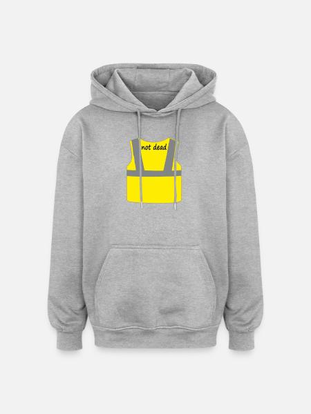 Yellow vest - Oversized Unisex Hoodie - heather grey