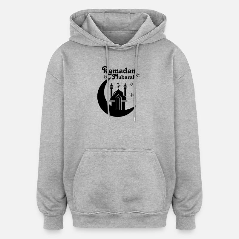 Ramadan Moubarak Symbole de l’Islam - Sweat à capuche oversize unisexe - gris chiné