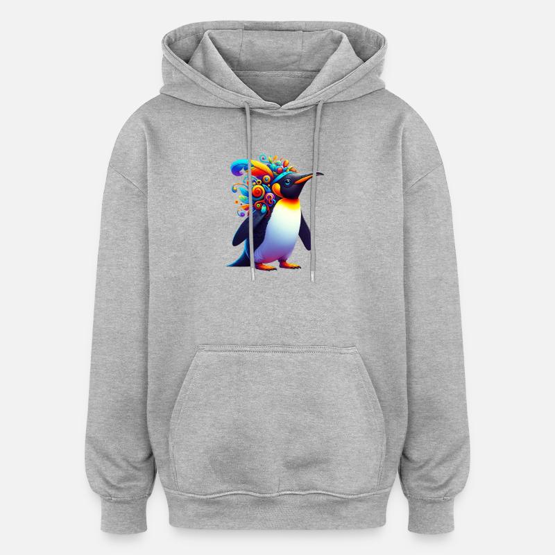 Penguin - Oversized Unisex Hoodie - heather grey