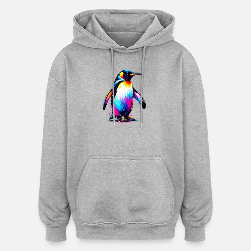 Penguin - Oversized Unisex Hoodie - heather grey