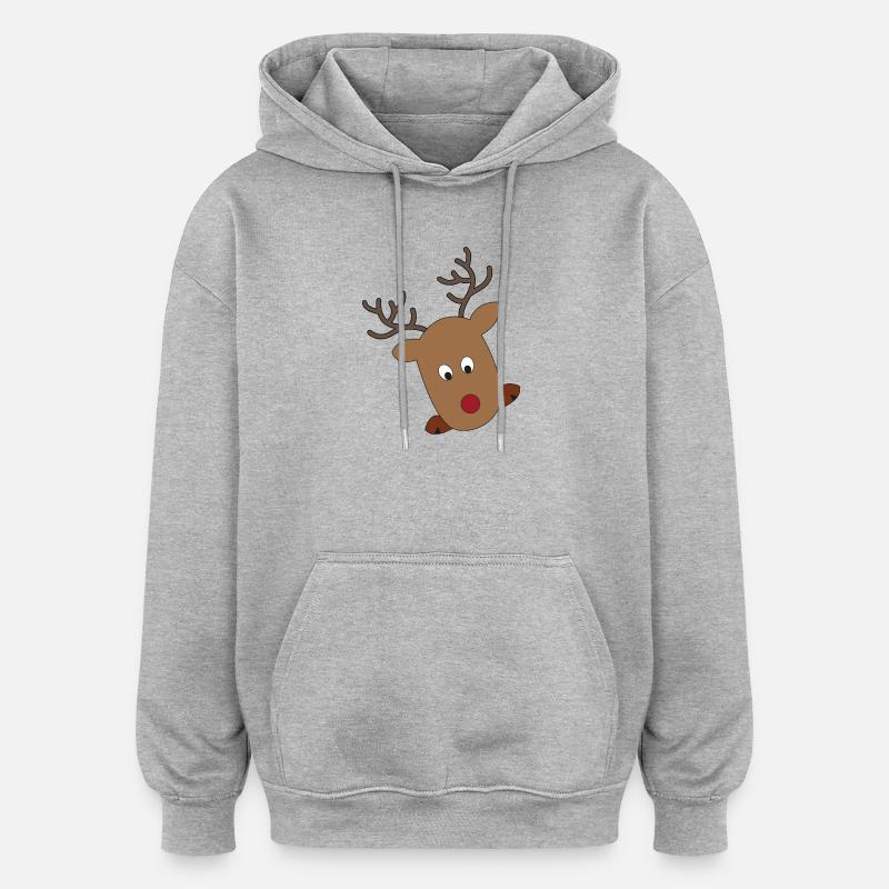 Noël - Sweat à capuche oversize unisexe - gris chiné