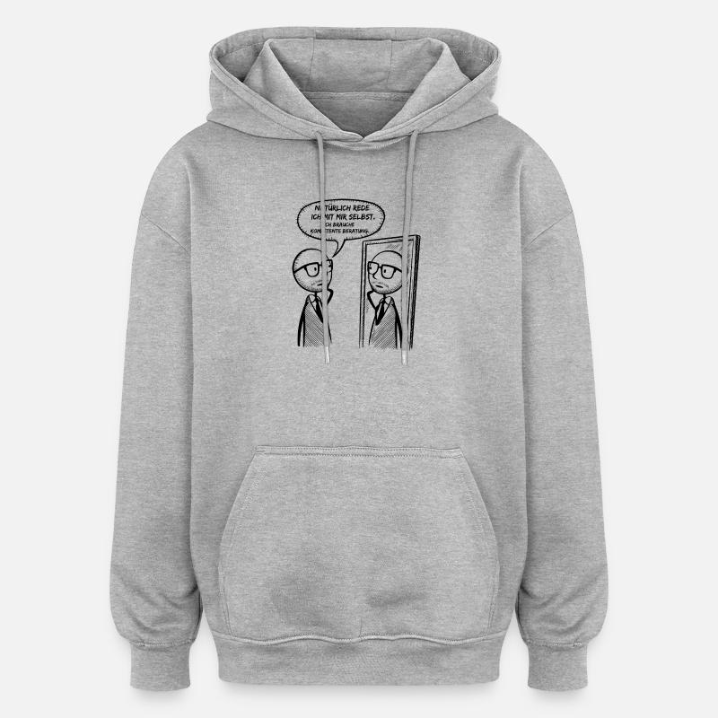 Selbstgespräche - Oversized Unisex Hoodie - Grau meliert
