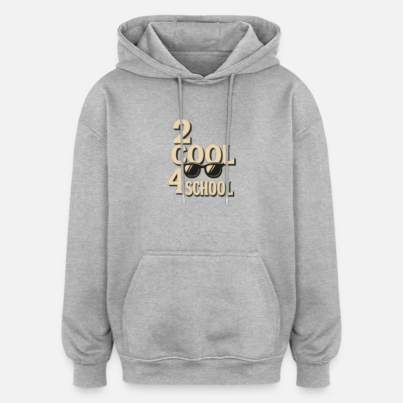 2 cool pour l'école - Sweat à capuche oversize unisexe - gris chiné