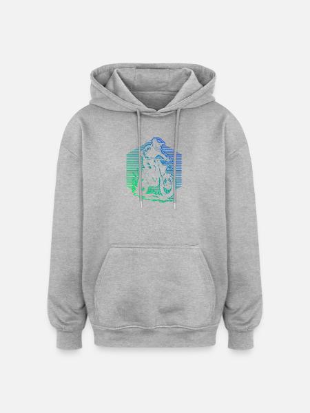 Characterful motocross design - Oversized Unisex Hoodie - heather grey
