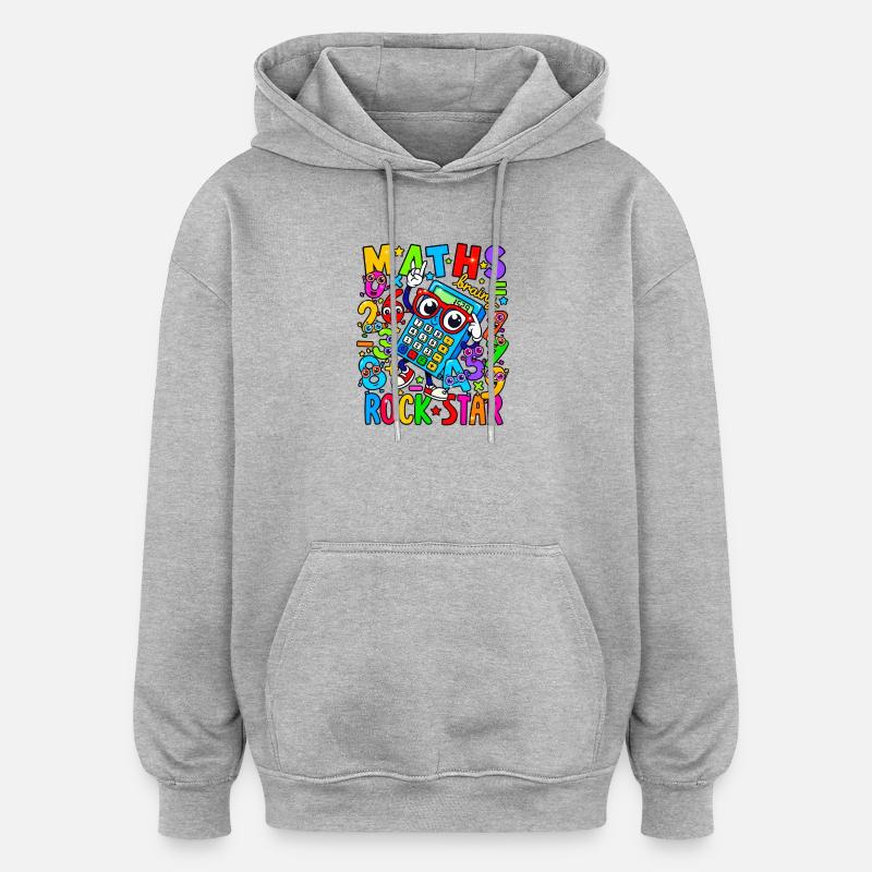 Math Rock Star Rechner Neon - Oversized Unisex Hoodie - Grau meliert