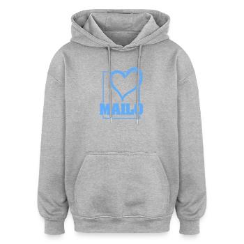 Bachelor Mailo - Sweat à capuche oversize unisexe - gris chiné - Devant - Noah (186cm)