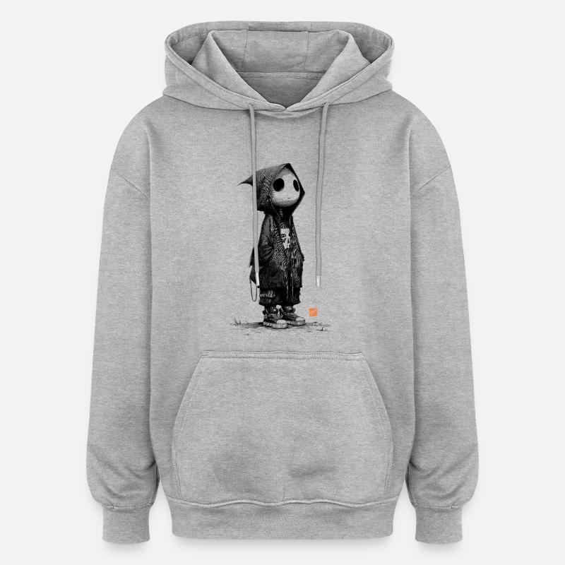 Fantôme Solitaire - Sweat à capuche oversize unisexe - gris chiné