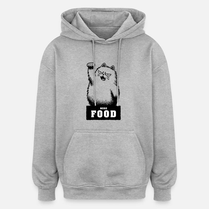 Plus de nourriture - Sweat à capuche oversize unisexe - gris chiné