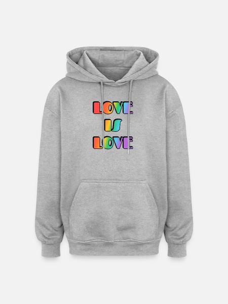 Liebe ist Liebe Regenbogen - Oversized Unisex Hoodie - Grau meliert