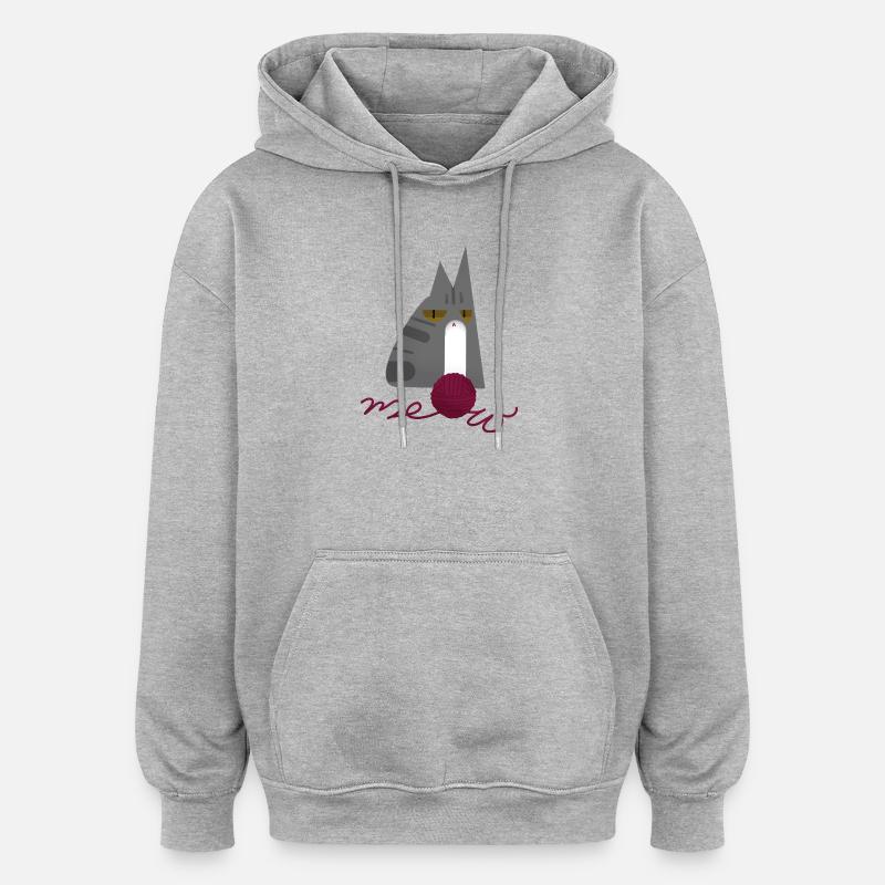 Kätzchen (grau) - Oversized Unisex Hoodie - Grau meliert