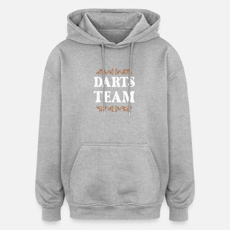 Équipe de fléchettes - Sweat à capuche oversize unisexe - gris chiné