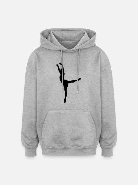 Vector Ballet dancer Silhouette - Oversized Unisex Hoodie - heather grey