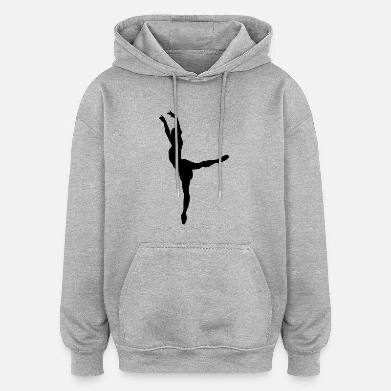 Vector Ballet dancer Silhouette - Oversized Unisex Hoodie - heather grey