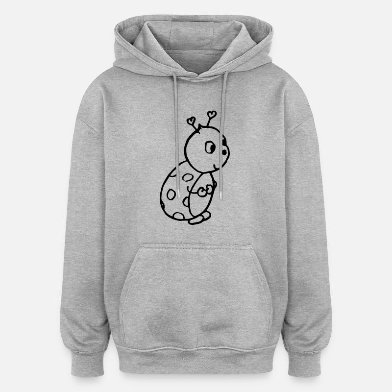 coccinelle - Sweat à capuche oversize unisexe - gris chiné