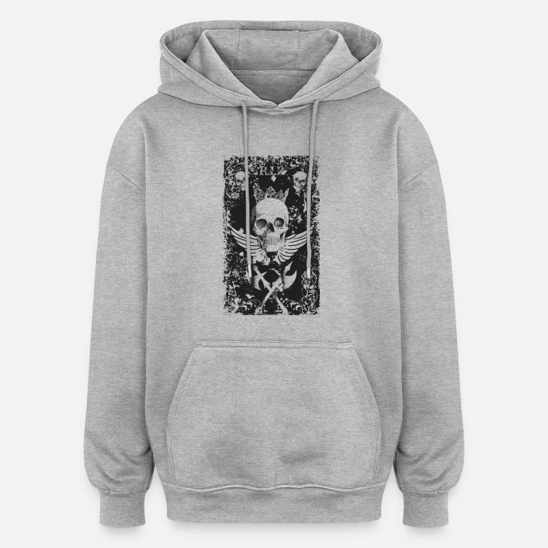 Grunge - Sweat à capuche oversize unisexe - gris chiné