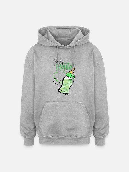 Baby mojito - Sweat à capuche oversize unisexe - gris chiné