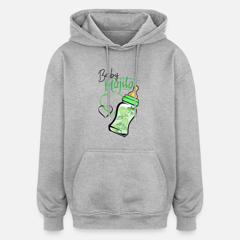 Baby mojito - Sweat à capuche oversize unisexe - gris chiné