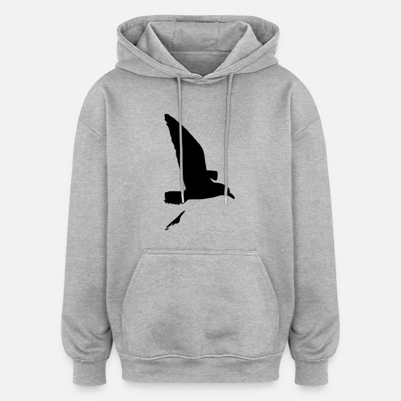 moeve_vogel_shit_f1 - Sweat à capuche oversize unisexe - gris chiné