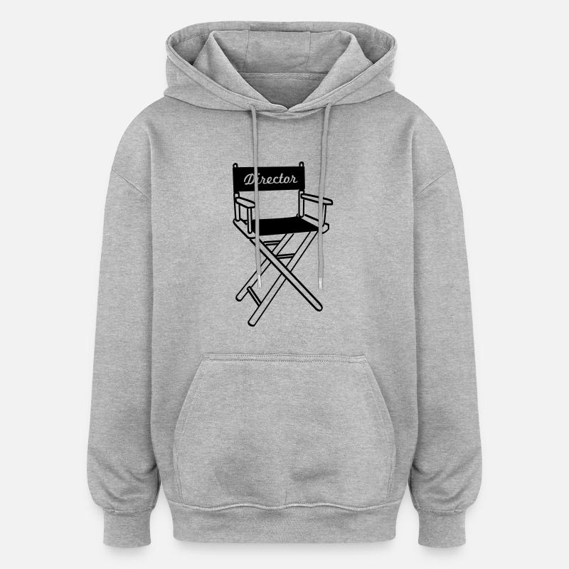 director_3 - Sweat à capuche oversize unisexe - gris chiné