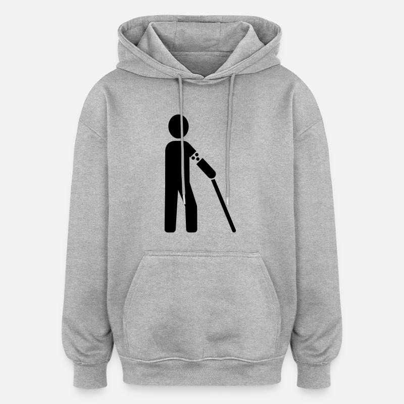 Aveugle - Sweat à capuche oversize unisexe - gris chiné