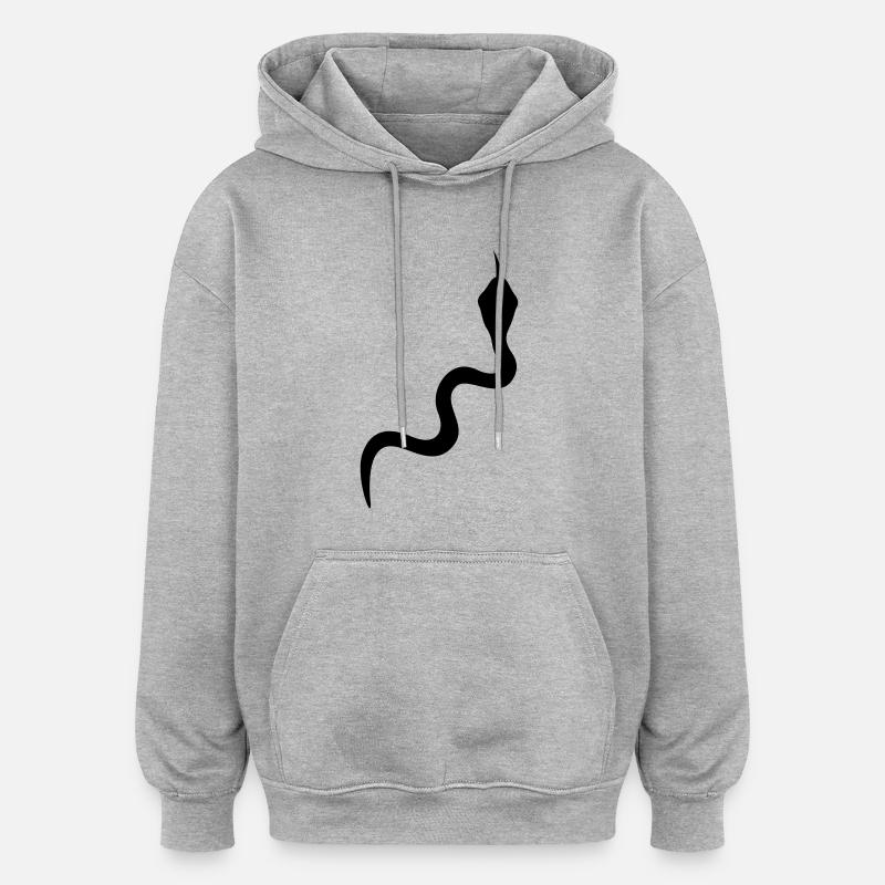 Serpent - Sweat à capuche oversize unisexe - gris chiné