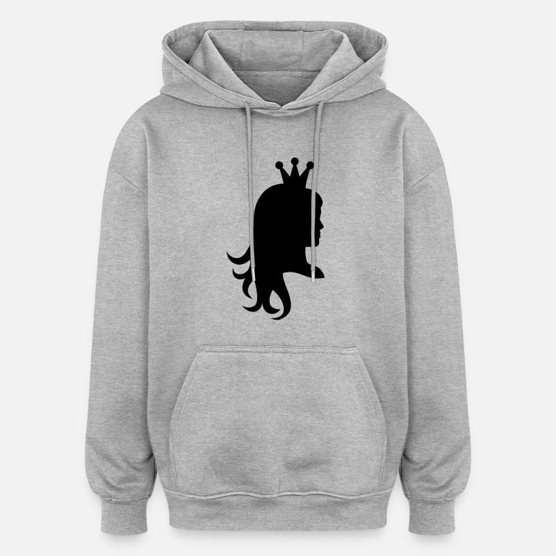 Princesse - Sweat à capuche oversize unisexe - gris chiné