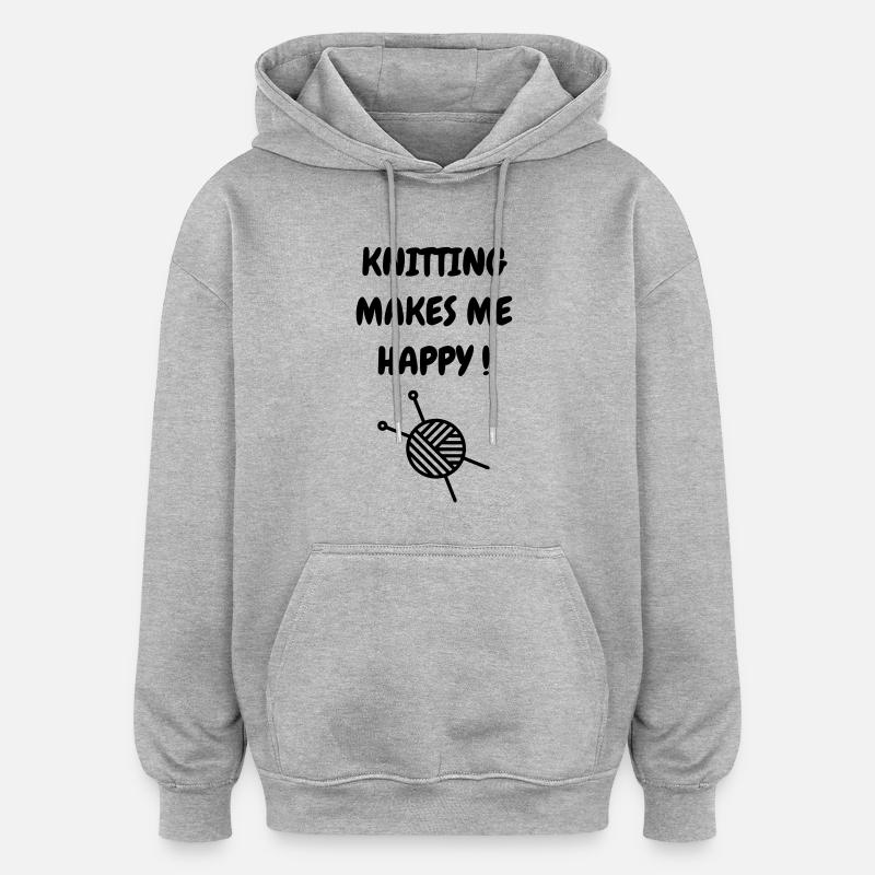 Stricken / stricker / Sticken / mode - Oversized Unisex Hoodie - Grau meliert