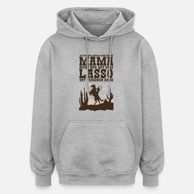 Ich bin der Beweis Lasso - Oversized Unisex Hoodie - Grau meliert