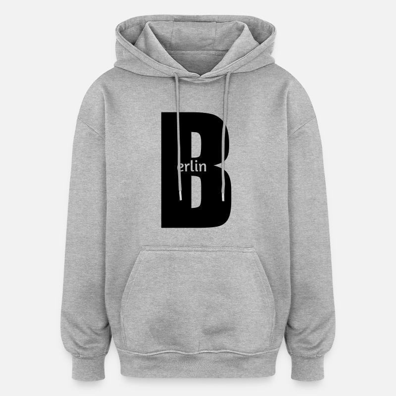 Berlin - Sweat à capuche oversize unisexe - gris chiné