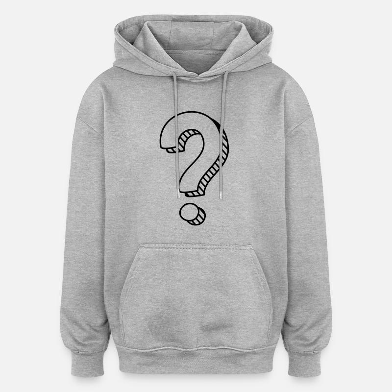 Fragezeichen mit Schatten einfarbig - Oversized Unisex Hoodie - Grau meliert