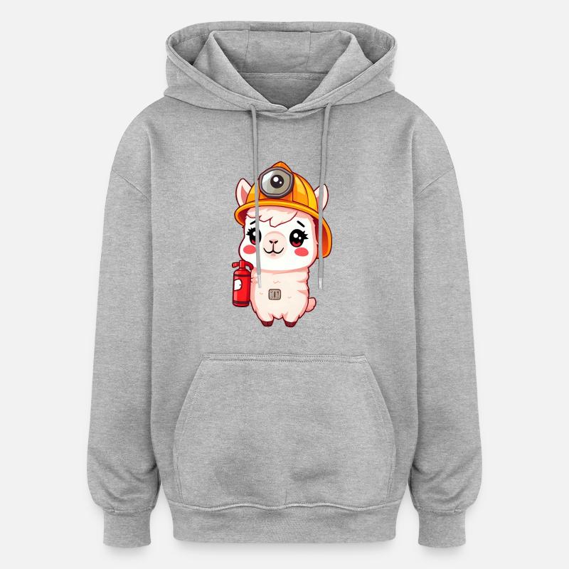 Safety First Alpaca pompier - Sweat à capuche oversize unisexe - gris chiné