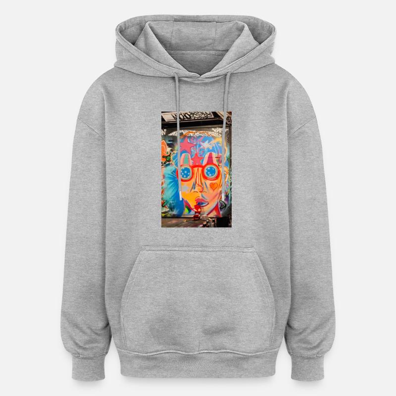 Graffity Explorer - Oversized Unisex Hoodie - Grau meliert