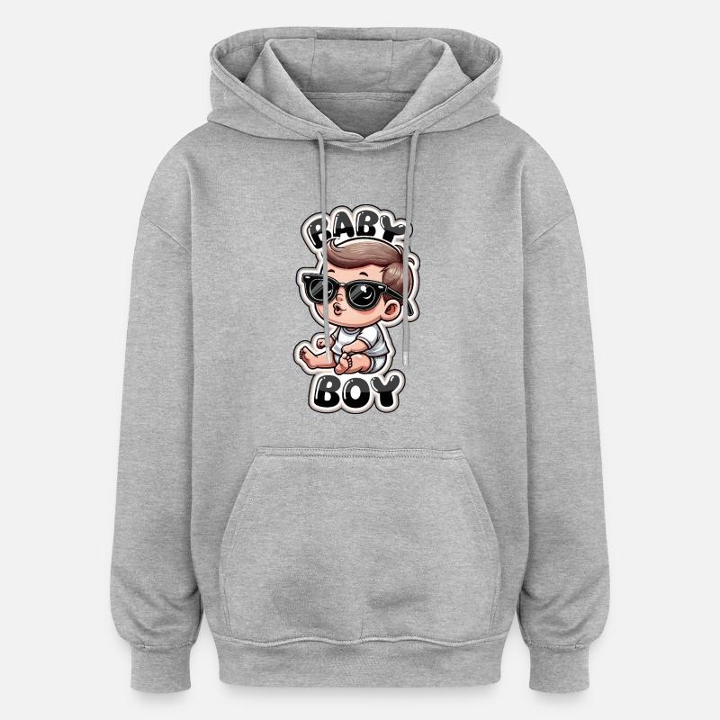 bébé - Sweat à capuche oversize unisexe - gris chiné