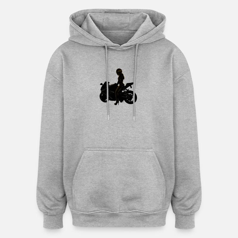 Motorcycle - Sweat à capuche oversize unisexe - gris chiné