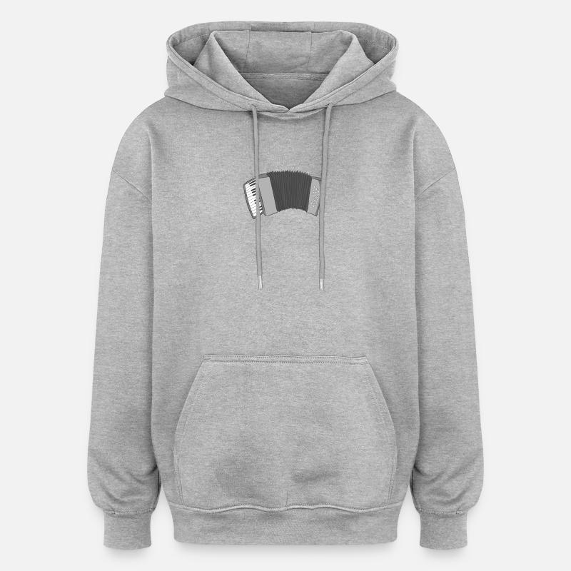 Accordéon - Sweat à capuche oversize unisexe - gris chiné