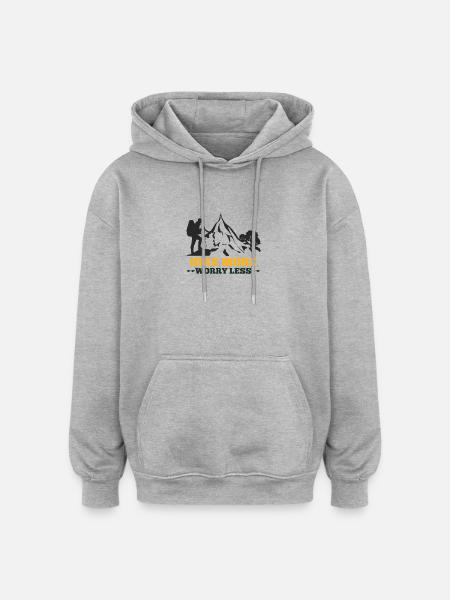 hiking, hiking, leisure, hobbies, mountain - Oversized Unisex Hoodie - heather grey