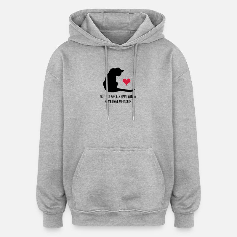 Katze - Oversized Unisex Hoodie - Grau meliert